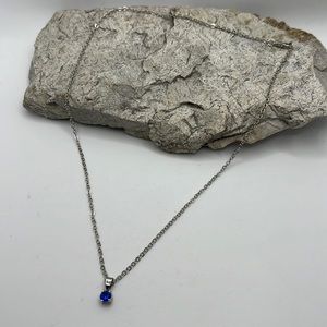 Blue sapphire necklace 18”
